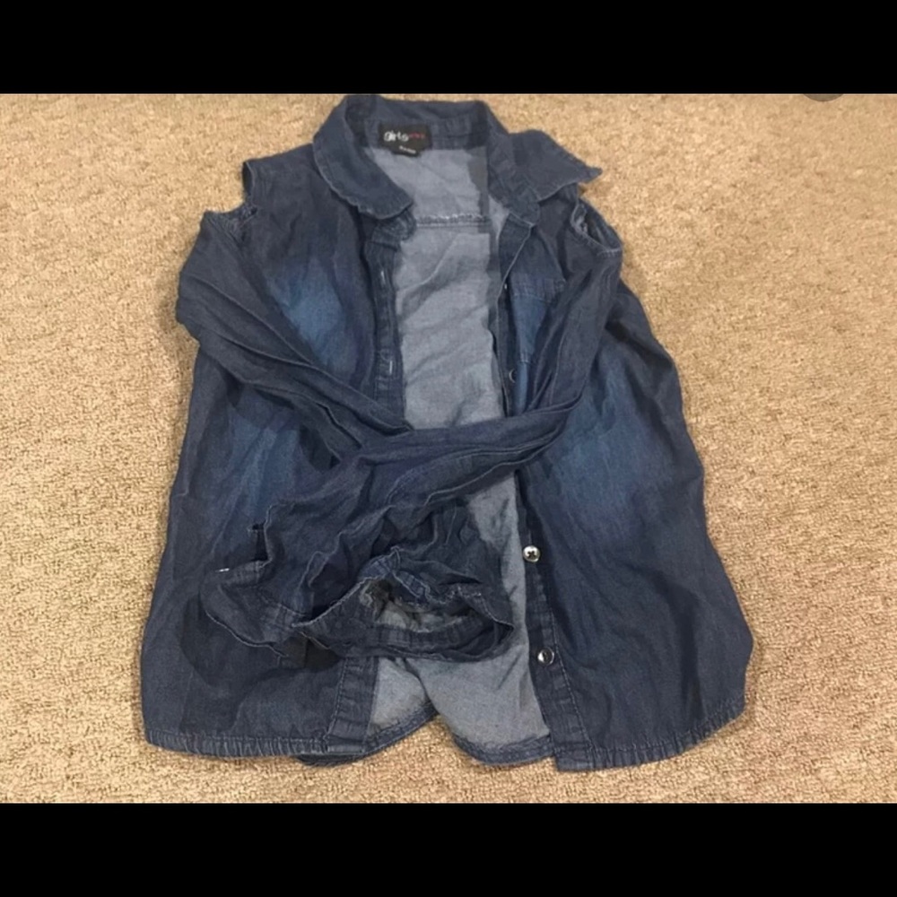 Cold shoulder girls denim top 10/12 BUDLE AND SAVE